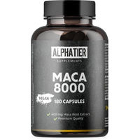 Produktbild von Alphatier Maca Kapseln vegan ohne Zusatzstoffe glutenfrei und laktosefrei 180 Stück