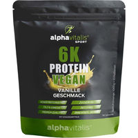 Produktbild von Alphavitalis 6k Mehrkomponenten Proteinpulver vegan Vanille zuckerfrei laktosefrei