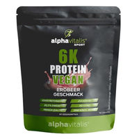 Produktbild von Alphavitalis 6k Veganes Mehrkomponenten Protein Pulver Erdbeere zuckerfrei 1 kg