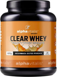 Alphavitalis Clear Whey Isolat Eiweiß Pulver Eistee Pfirsich zuckerfrei 600g – Bild 1 von 6