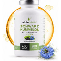 Produktbild von Alphavitalis Schwarzkümmelöl Kapseln vegan ohne Gelatine 400 mg