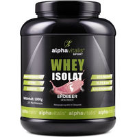 Produktbild von Alphavitalis Whey Protein Isolat Erdbeere Pulver zuckerfrei 1000 g