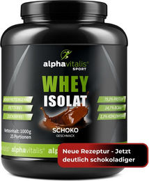 Alphavitalis Whey Protein Isolat Schokolade zuckerfrei Pulver – Bild 1 von 4