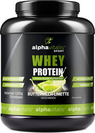 Alphavitalis Whey Protein Konzentrat Pulver Buttermilch Limette glutenfrei vegetarisch 1 kg – Bild 1 von 6
