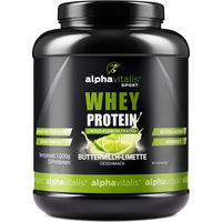 Produktbild von Alphavitalis Whey Protein Konzentrat Pulver Buttermilch Limette glutenfrei vegetarisch 1 kg