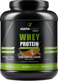 Alphavitalis Whey Protein Konzentrat Pulver Iced Coffee glutenfrei vegetarisch 1 kg – Bild 1 von 7