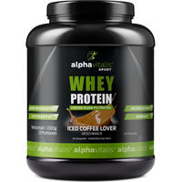 Produktbild von Alphavitalis Whey Protein Konzentrat Pulver Iced Coffee glutenfrei vegetarisch 1 kg