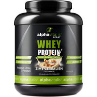 Produktbild von Alphavitalis Whey Protein Konzentrat Pulver Zimt Cerealien glutenfrei vegetarisch 1 kg
