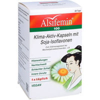 Produktbild von Alsifemin 100 Klima-Aktiv Kapseln mit Soja-Isoflavonen vegan von Alsitan GmbH