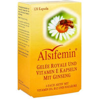 Produktbild von Alsifemin Kapseln mit Gelée Royale, Vitamin E und Ginseng für Frauen 120 Stück