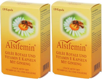 Alsifemin Kapseln mit Gelée Royale, Vitamin E und Ginseng für Frauen 120 Stück – Bild 1 von 1