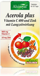 Alsiroyal Acerola plus Vitamin C 400 Tabletten mit Hagebutte vegan 30 Stück – Bild 1 von 1