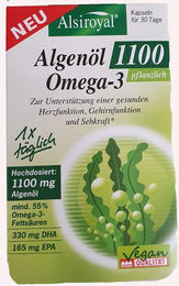 Alsiroyal Algenöl Omega-3 Kapseln vegan für Erwachsene 30 Stück – Bild 1 von 1