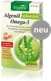 Alsiroyal Algenöl Omega-3 Kapseln vegan vegetarisch 30 Stück – Bild 1 von 1