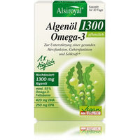 Produktbild von Alsiroyal Algenöl Omega-3 Kapseln vegan vegetarisch glutenfrei laktosefrei 30 Stück