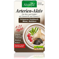 Produktbild von Alsiroyal Arterien Aktiv Kräuter-Komplex mit Schwarzem Knoblauch und Mistel vegan Kapseln 30 Stück