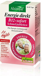 Alsiroyal Energie Direkt B12 Lutschtabletten Vegan Vegetarisch Glutenfrei Laktosefrei 120 Stück Doppelpack – Bild 1 von 1