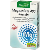 Produktbild von Alsiroyal Magnesium 400 Oxid Kapseln vegan glutenfrei laktosefrei 20 Stück