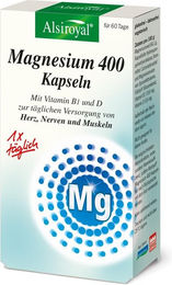 Alsiroyal Magnesium 400 Oxid Kapseln vegan glutenfrei laktosefrei 60 Stück – Bild 1 von 1