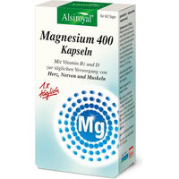 Produktbild von Alsiroyal Magnesium 400 Oxid Kapseln vegan glutenfrei laktosefrei 60 Stück