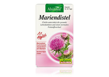 Alsiroyal Mariendistel Kapseln mit Cholin vegan 30 Kapseln – Bild 1 von 4