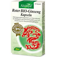 Produktbild von Alsiroyal Roter BIO-Ginseng Kapseln mit 8% Ginsenosiden 40 Kapseln