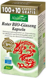 Alsiroyal Roter BIO-Ginseng Kapseln Vegan mit 8% Ginsenosiden 110 Stück – Bild 1 von 1
