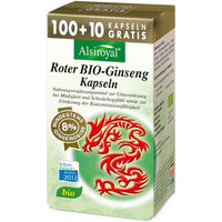 Produktbild von Alsiroyal Roter BIO-Ginseng Kapseln Vegan mit 8% Ginsenosiden 110 Stück