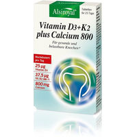 Produktbild von Alsiroyal Vitamin D3 K2 Calcium 800 mg Tabletten Vegan Vegetarisch Glutenfrei Laktosefrei für Erwachsene 30 Stück