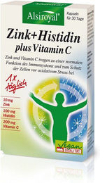 Alsiroyal Zink Gluconat mit Histidin und Vitamin C Kapseln vegan für Erwachsene – Bild 1 von 1