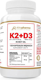 Altopharma Vitamin K2 MK-7 200µg und D3 4000IU Kapseln 120 Stück – Bild 1 von 1