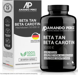 Amando Perez Beta Carotin Hochdosiert 50.000 I.E. Kapseln mit Vitamin A Vegan 180 Stück – Bild 1 von 6