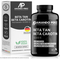 Produktbild von Amando Perez Beta Carotin Hochdosiert 50.000 I.E. Kapseln mit Vitamin A Vegan 180 Stück