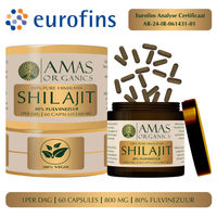 Produktbild von Amas Organics Himalaya-Shilajit Kapseln mit 80 % Fulvinsäure 800 mg 60 Kapseln
