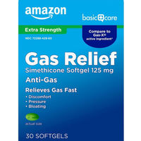Produktbild von Amazon Basic Care Gas Relief Tabletten ohne Zusatzstoffe 30 Stück