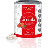 Produktbild von AMAZONAS Bio Acerola Vitamin C Lutschtabletten mit Hagebutte für Kinder und Erwachsene 70 g