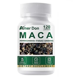 Amer Don Maca Root 10000mg mit Korean Red Panax Ginseng 1400mg und Ashwagandha Nahrungsergänzungsmittel 120 Kapseln für Unisex – Bild 1 von 4