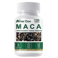 Produktbild von Amer Don Maca Root 10000mg mit Korean Red Panax Ginseng 1400mg und Ashwagandha Nahrungsergänzungsmittel 120 Kapseln für Unisex