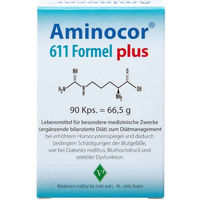 Produktbild von Aminocor 611 Formel plus B-Komplex Kapseln von Pharma Peter GmbH glutenfrei und laktosefrei 90 Stück