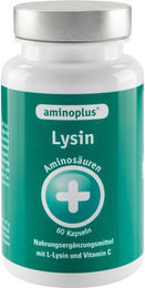 Aminoplus Lysin plus Vitamin C Kapseln mit L-Lysin und Ascorbinsäure, 60 Kapseln, laktosefrei und glutenfrei – Bild 1 von 2