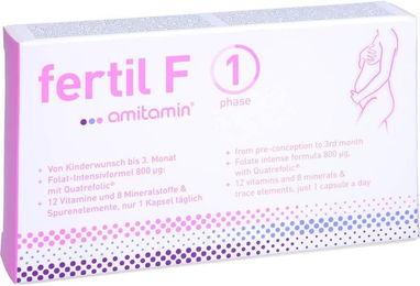 Amitamin fertil F phase 1 Kapseln für Frauen, Schwangere und Stillende, 30 Stück – Bild 1 von 1