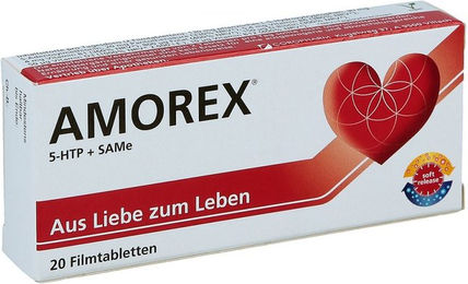 Amorex Tabletten mit 5-HTP und B-Komplex von COROPHARM GmbH vegan glutenfrei laktosefrei 20 Stück – Bild 1 von 2