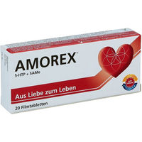 Produktbild von Amorex Tabletten mit 5-HTP und B-Komplex von COROPHARM GmbH vegan glutenfrei laktosefrei 20 Stück