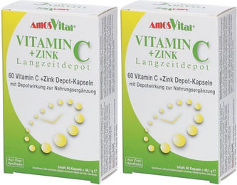 AmosVital Vitamin C und Zink Depot Kapseln mit Ascorbinsäure 60 Kapseln – Bild 1 von 1