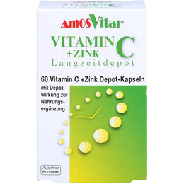 AmosVital Vitamin C und Zink Depot Kapseln mit Ascorbinsäure 60 Stück – Bild 1 von 1