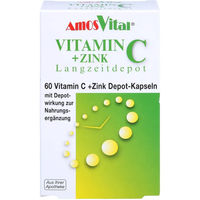 Produktbild von AmosVital Vitamin C und Zink Depot Kapseln mit Ascorbinsäure 60 Stück