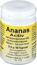 Ananas Aktiv Kapseln von merosan Diätvertrieb GmbH mit Bromelain und Kräuter-Komplex glutenfrei – Bild 1 von 1
