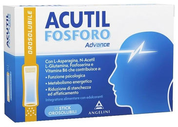 Angelini Acutil Fosforo Advance Sticks mit Vitamin B6 für Erwachsene 12 Stück – Bild 1 von 1