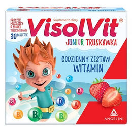 Angelini Visolvit Junior Pulver Erdbeere für Kinder 30 Beutel – Bild 1 von 3