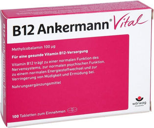 ANKERMANN Vital Vitamin B12 Tabletten vegan laktosefrei glutenfrei 100 Stück – Bild 1 von 4